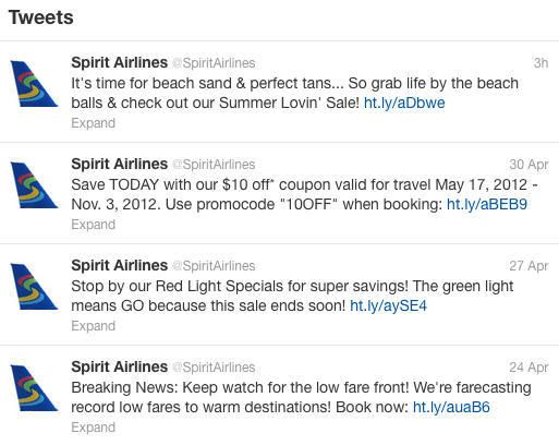 @SpiritAirlines tweets